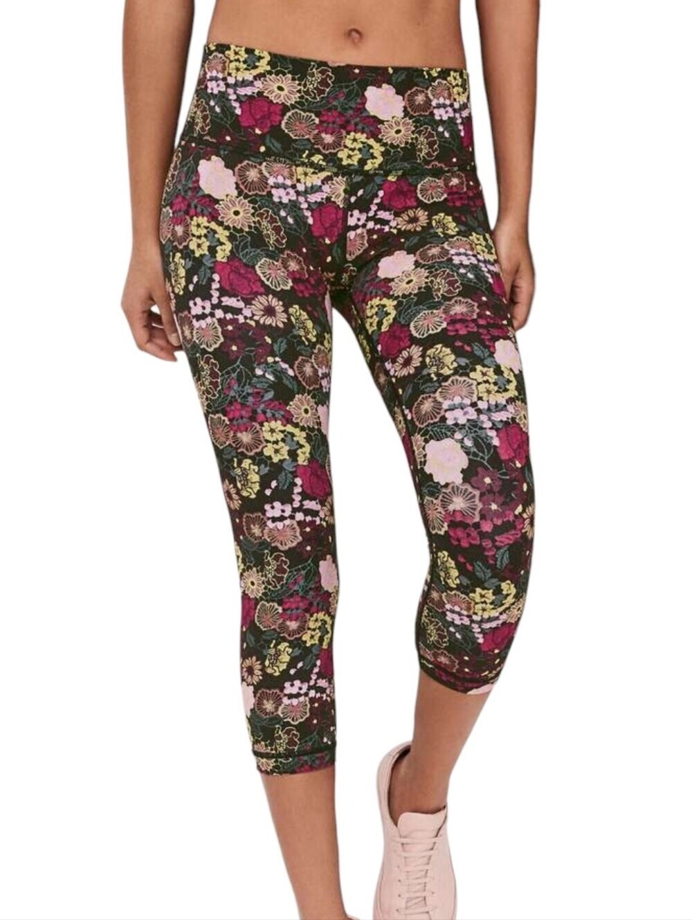 Lululemon Wunder Under Crop Women 10 Fluorolace Multi High Rise 21 Leggings
